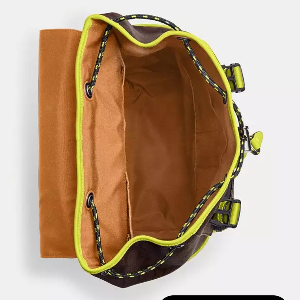 New! Track Backpack In Colorblock Signature Canvas - Picture 4 of 5